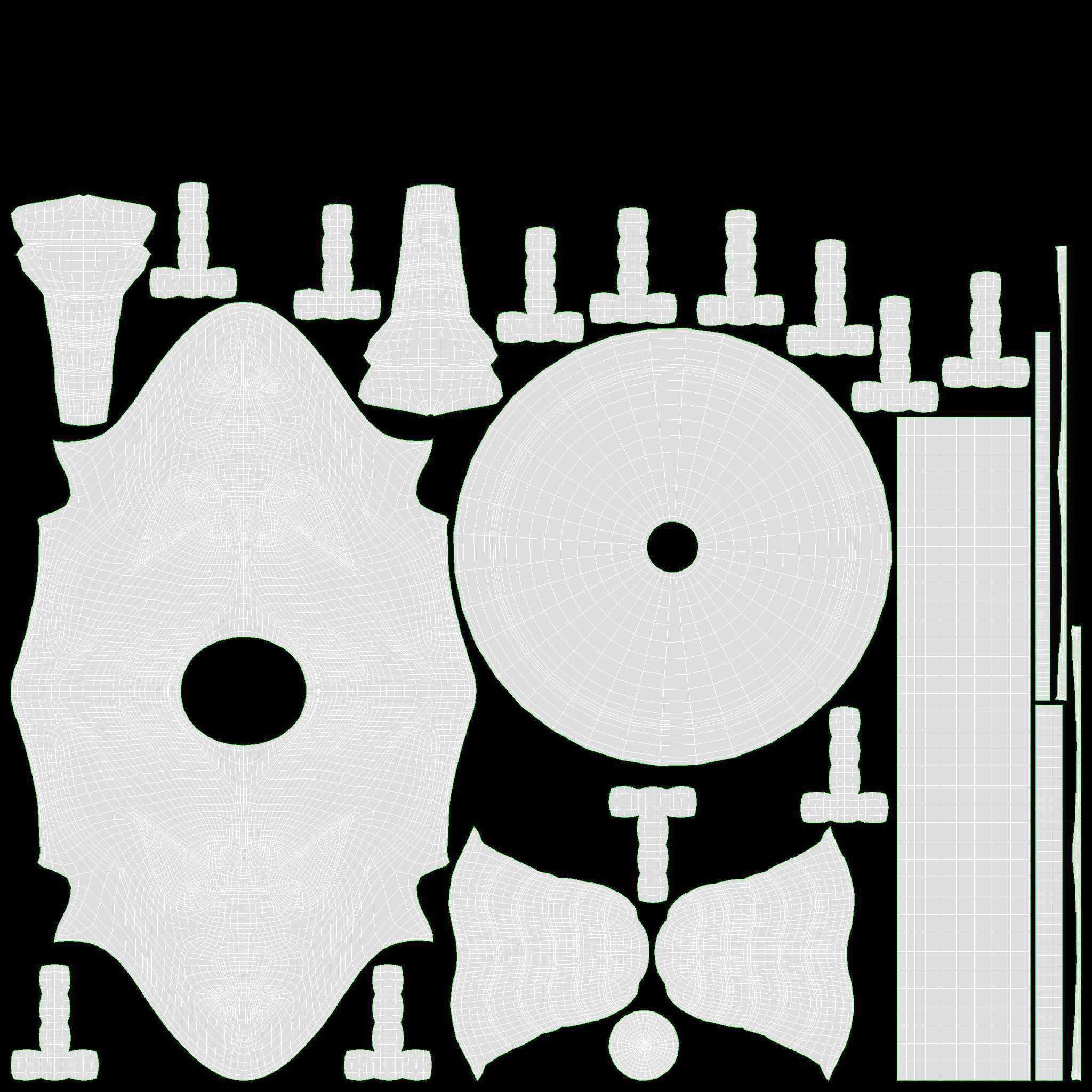 Dragon gladius chrome 3D model_14