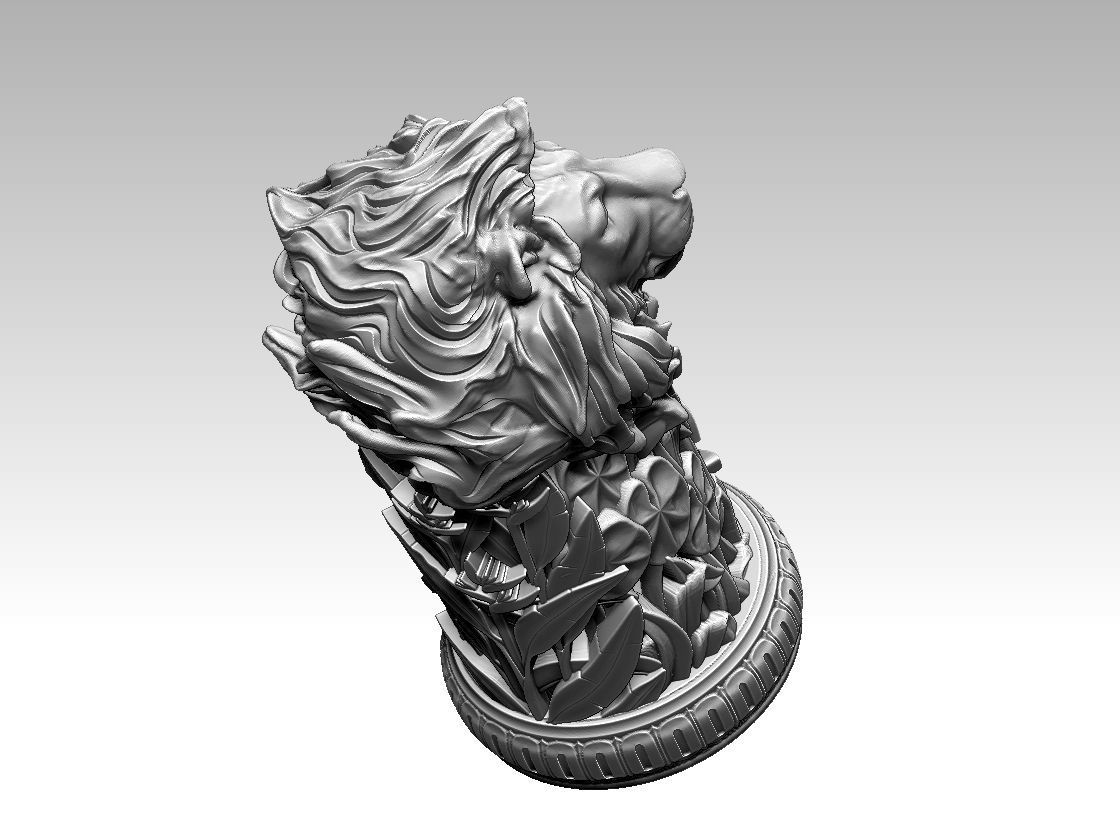 Chess Lion board 3D print model_3