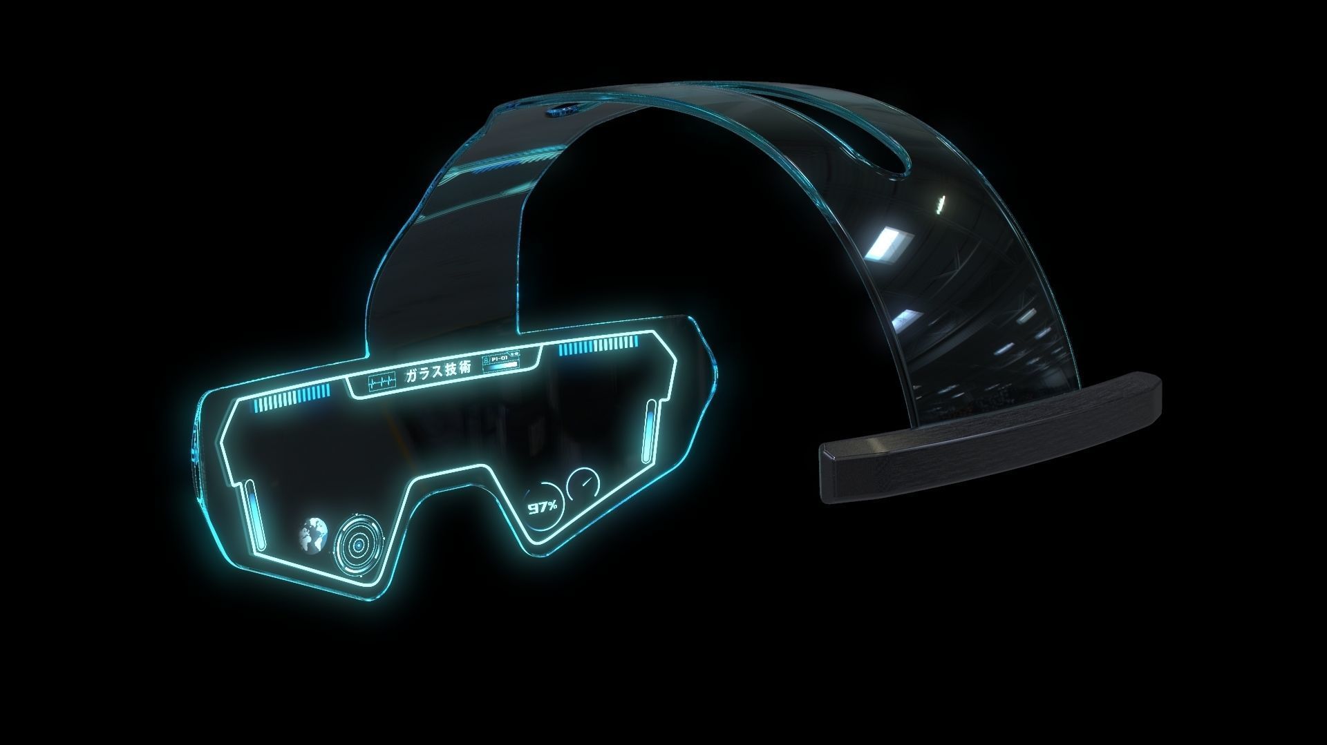 Sci-fi glasses and helmet bundle 2 3D Model Collection_11