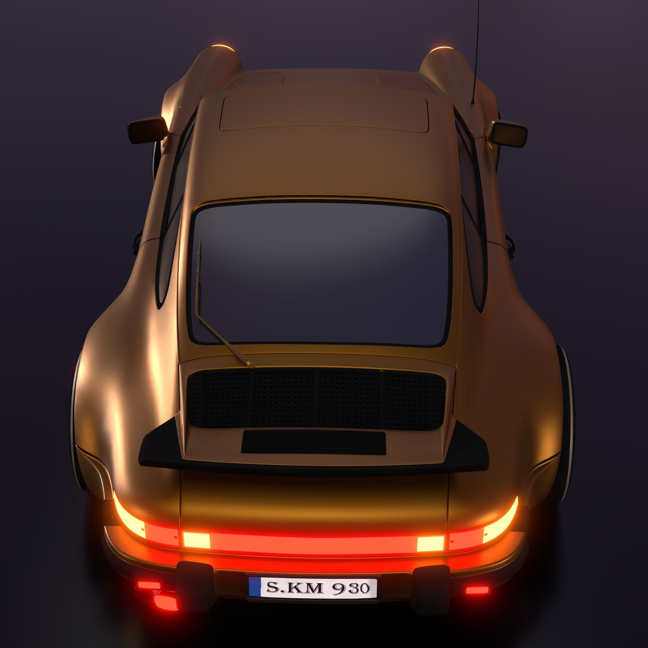 porsche 911 classic LowPoly Low-poly 3D model_9