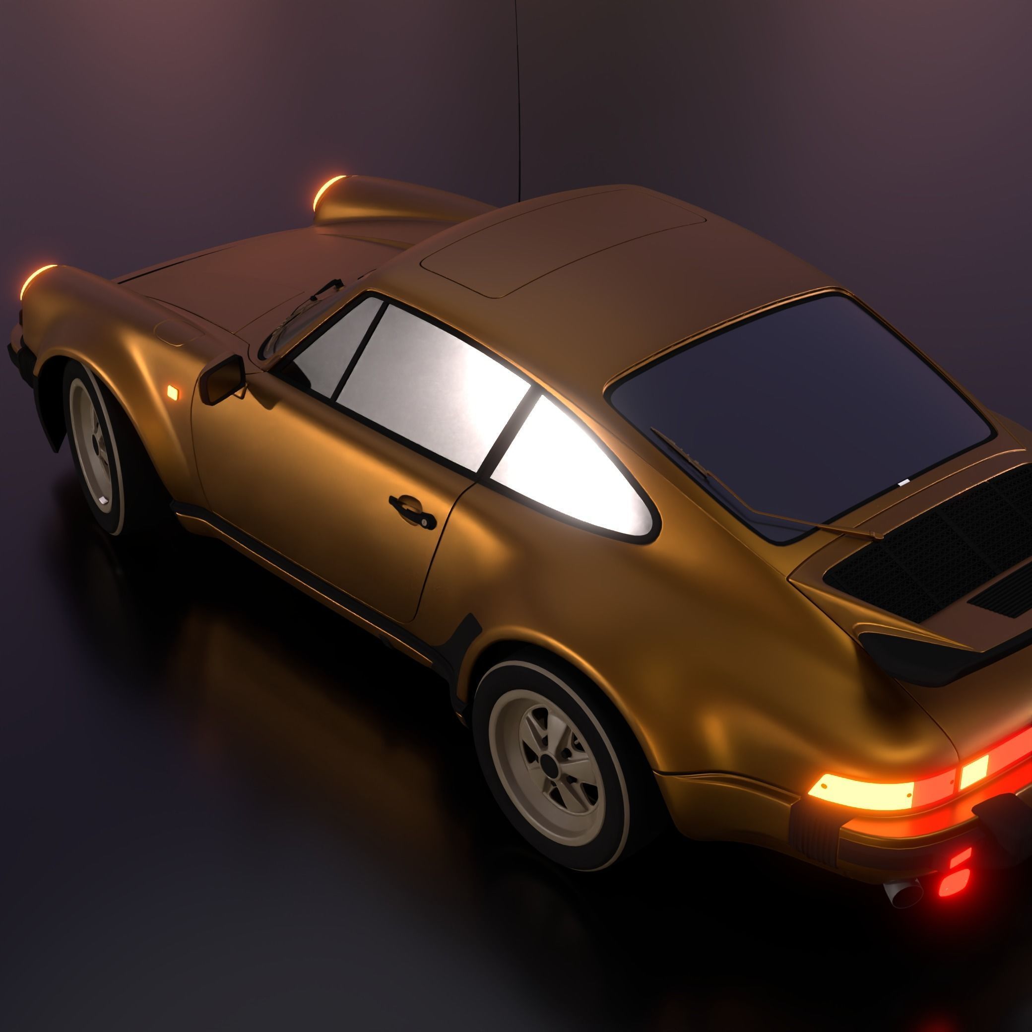 porsche 911 classic LowPoly Low-poly 3D model_11