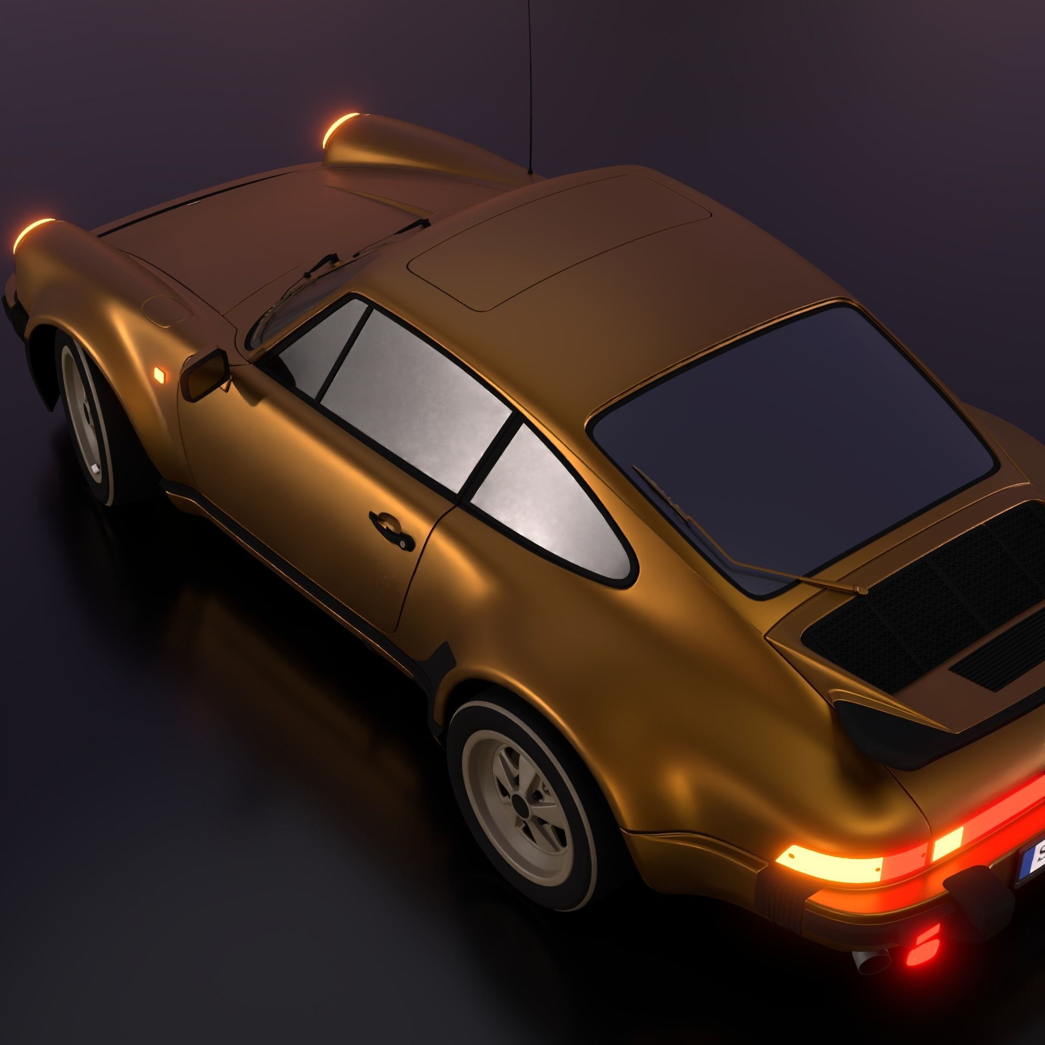 porsche 911 classic LowPoly Low-poly 3D model_4