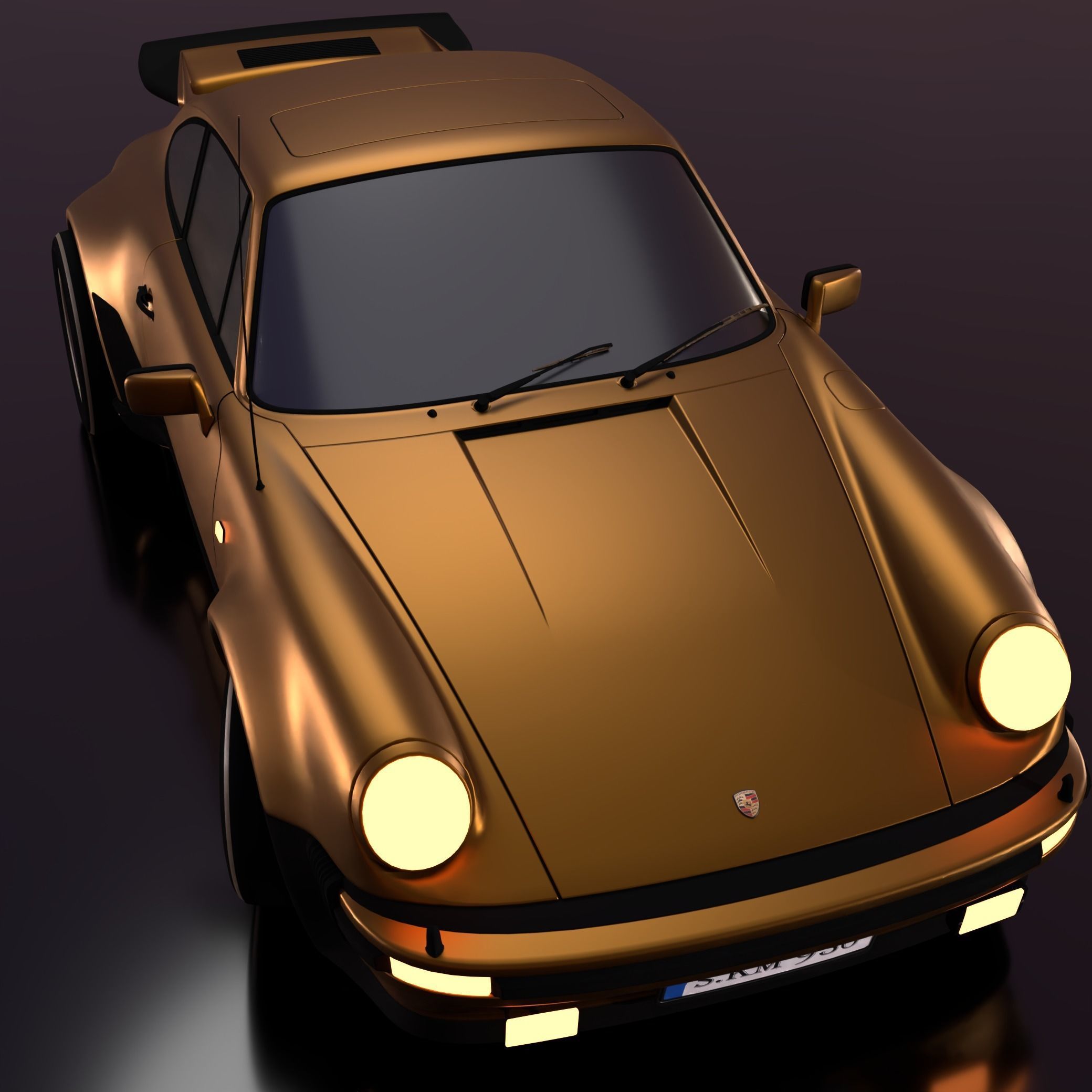porsche 911 classic LowPoly Low-poly 3D model_8