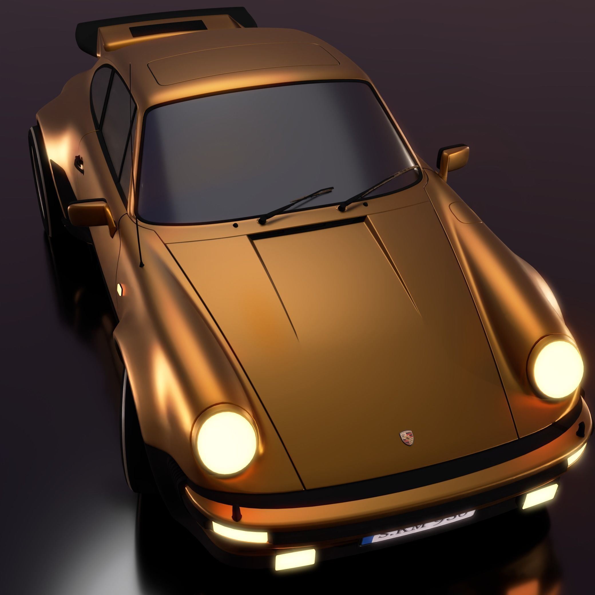 porsche 911 classic LowPoly Low-poly 3D model_3