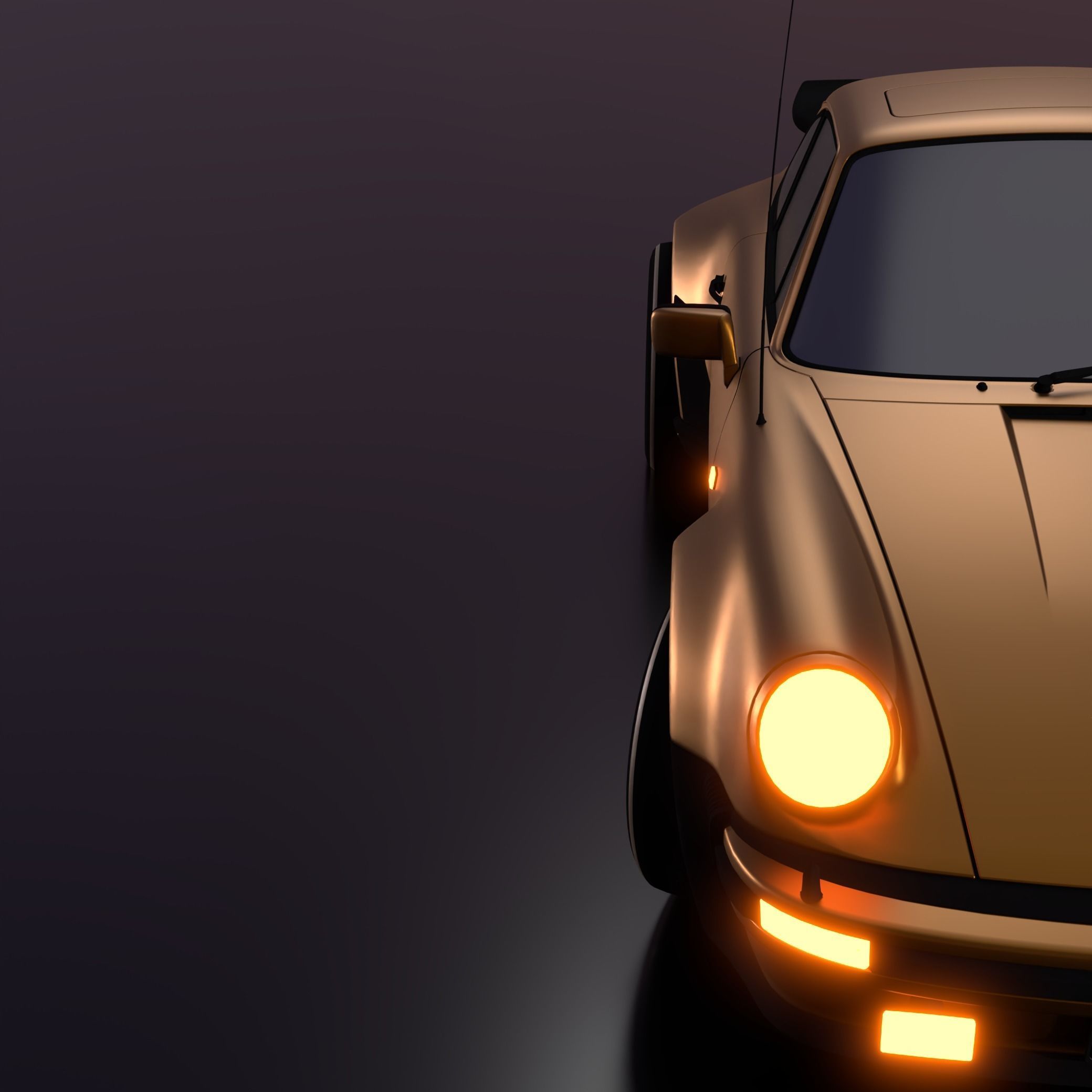 porsche 911 classic LowPoly Low-poly 3D model_6