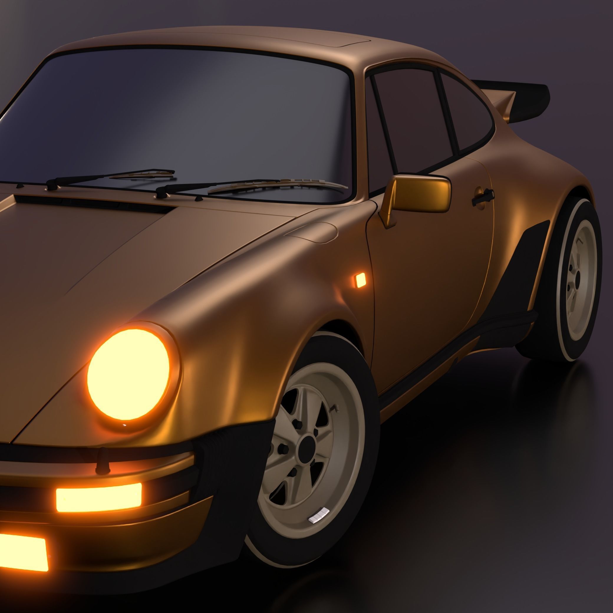 porsche 911 classic LowPoly Low-poly 3D model_2