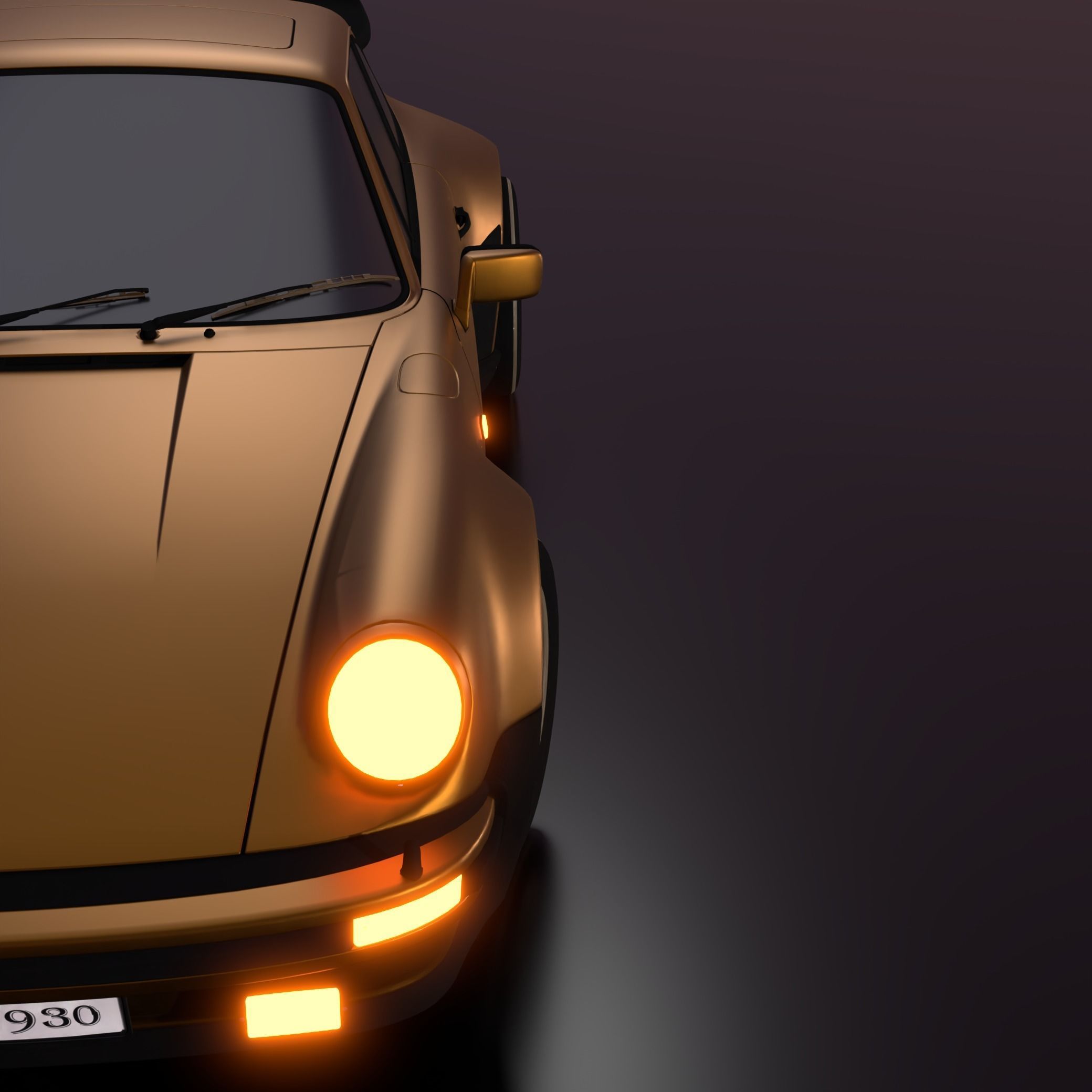 porsche 911 classic LowPoly Low-poly 3D model_5