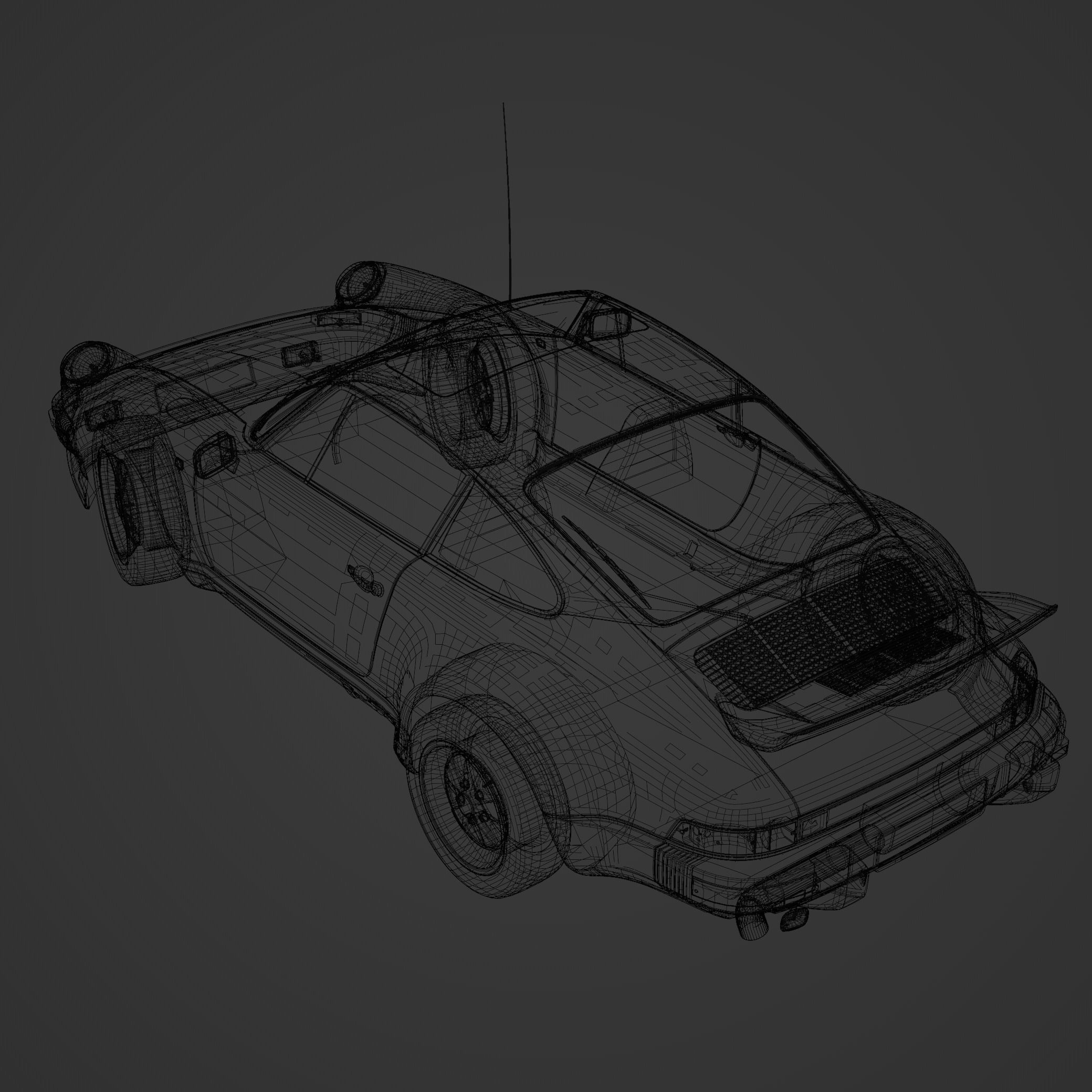 porsche 911 classic LowPoly Low-poly 3D model_12