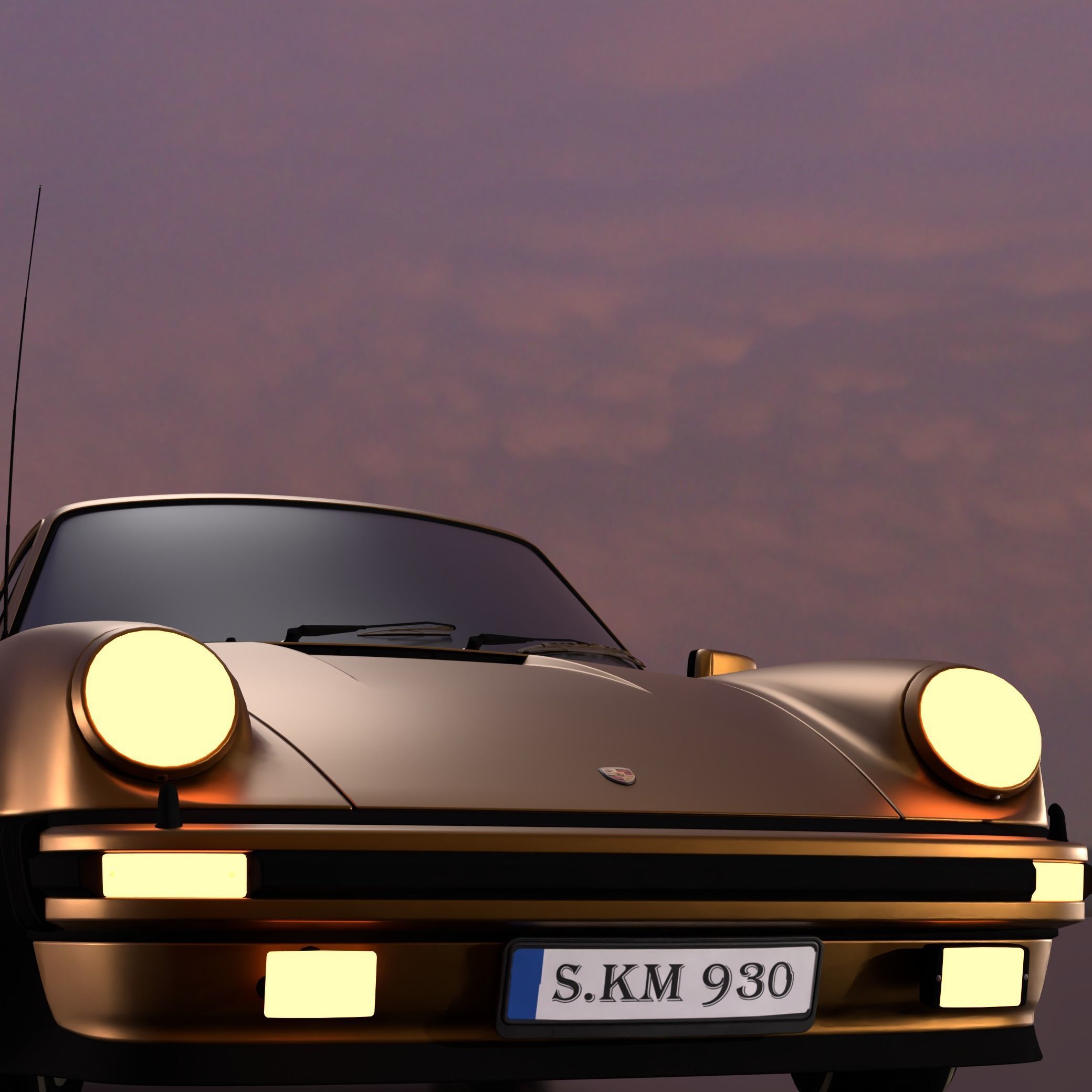 porsche 911 classic LowPoly Low-poly 3D model_10