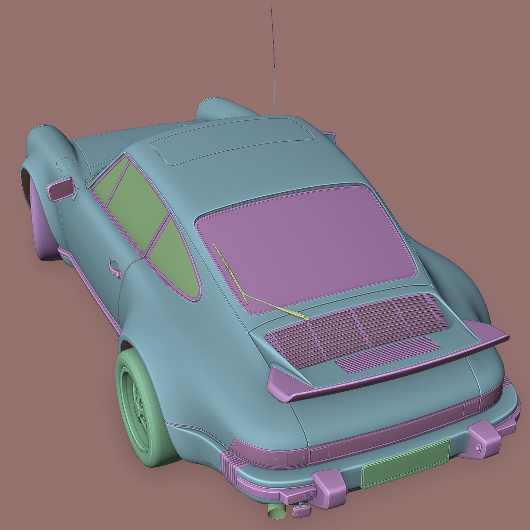 porsche 911 classic LowPoly Low-poly 3D model_18