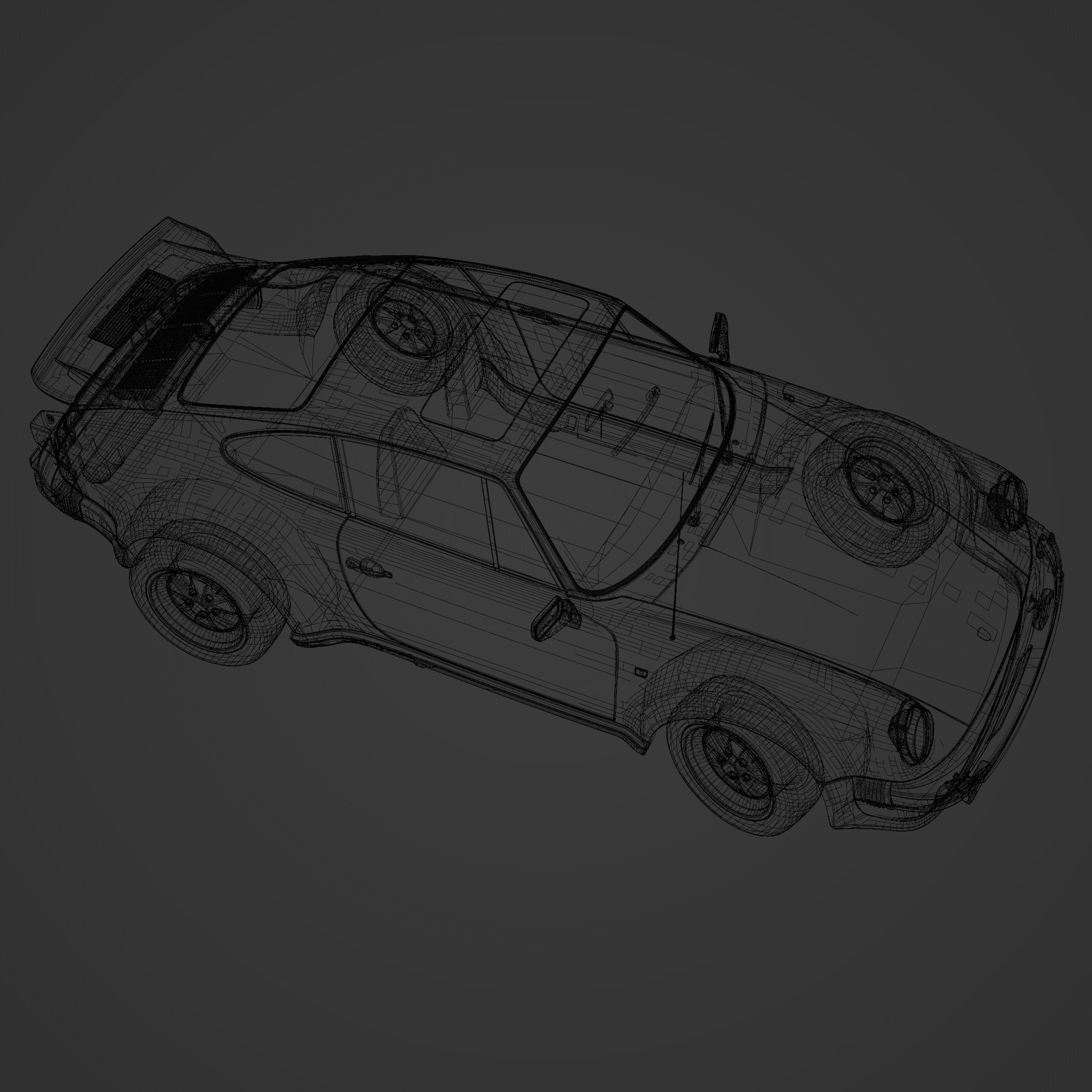 porsche 911 classic LowPoly Low-poly 3D model_14
