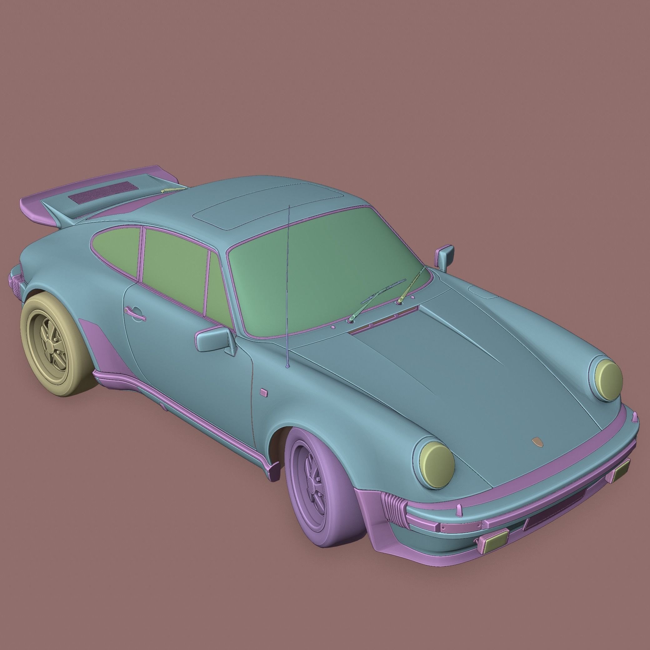 porsche 911 classic LowPoly Low-poly 3D model_15