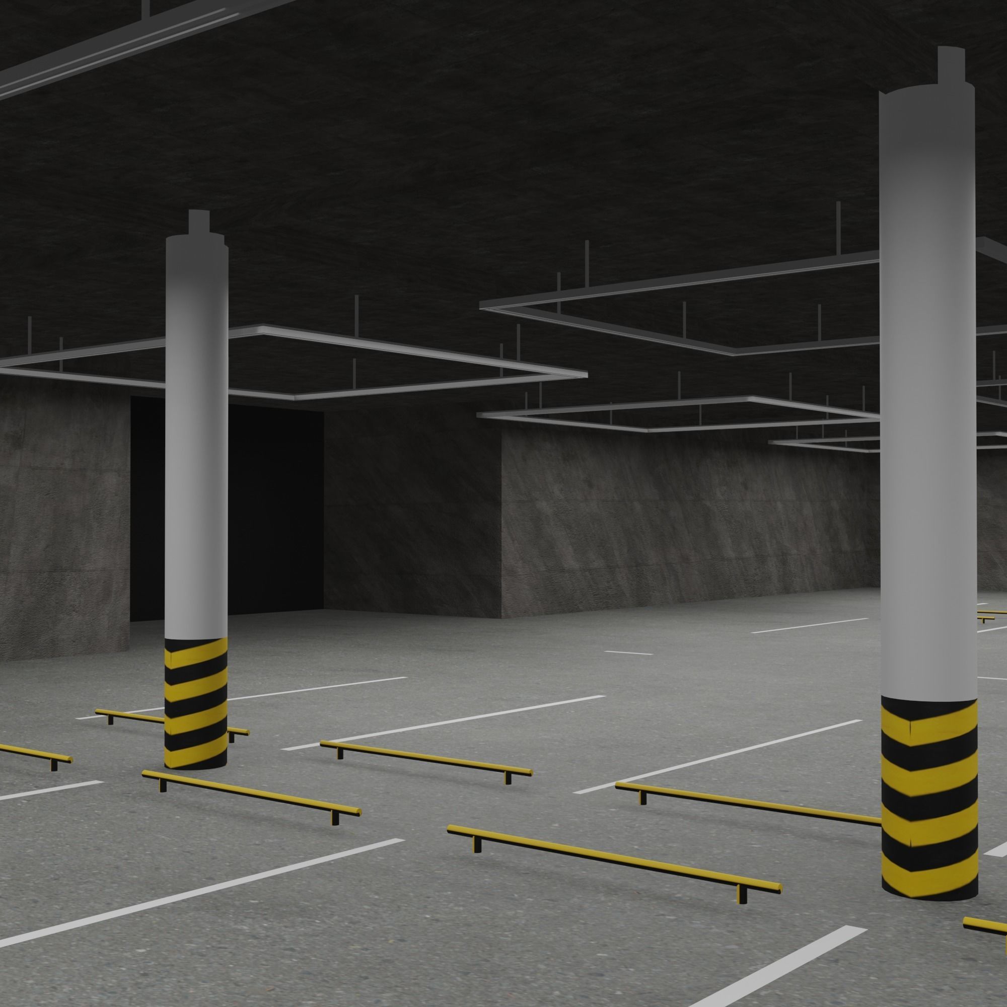 Underground parking 3D model_9