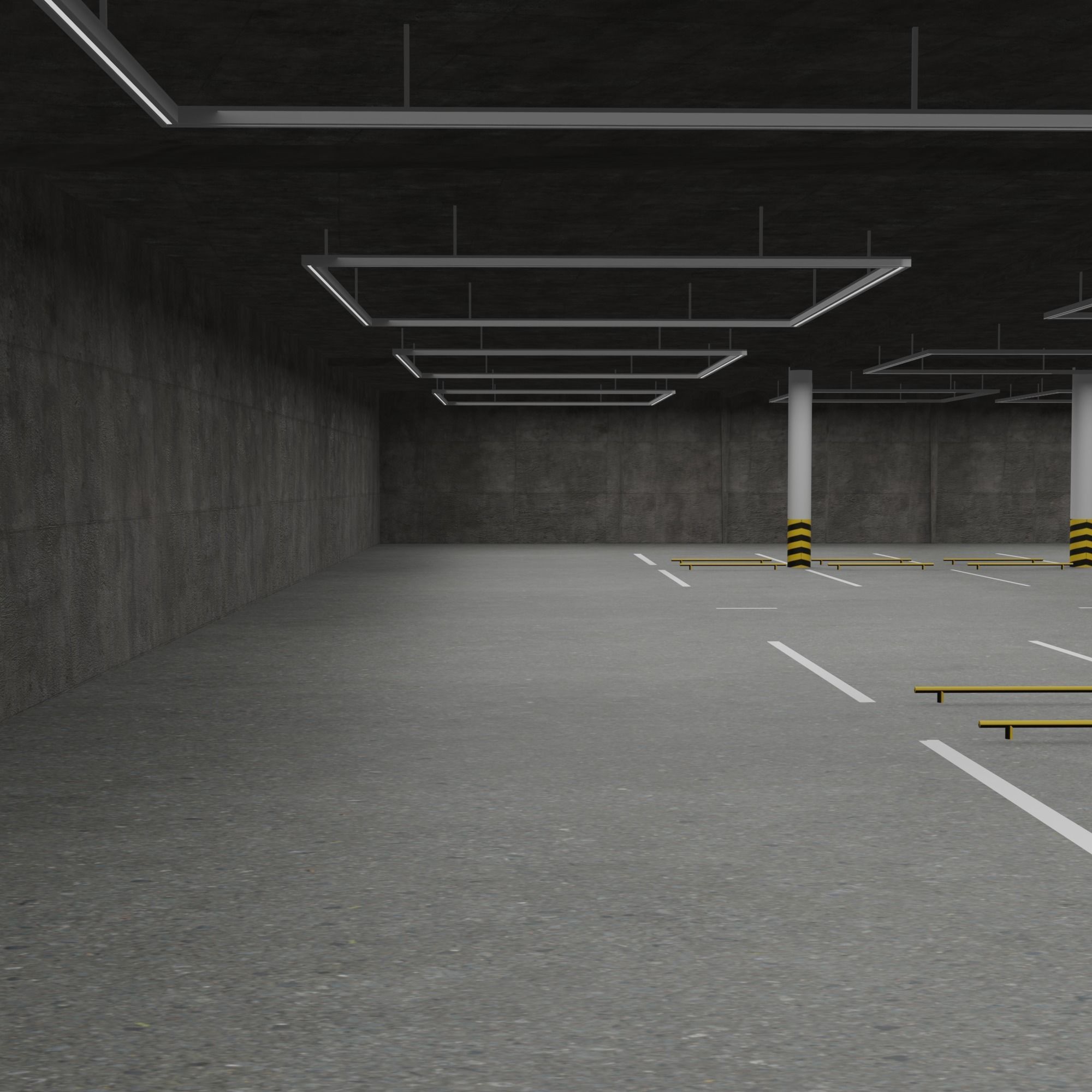 Underground parking 3D model_2