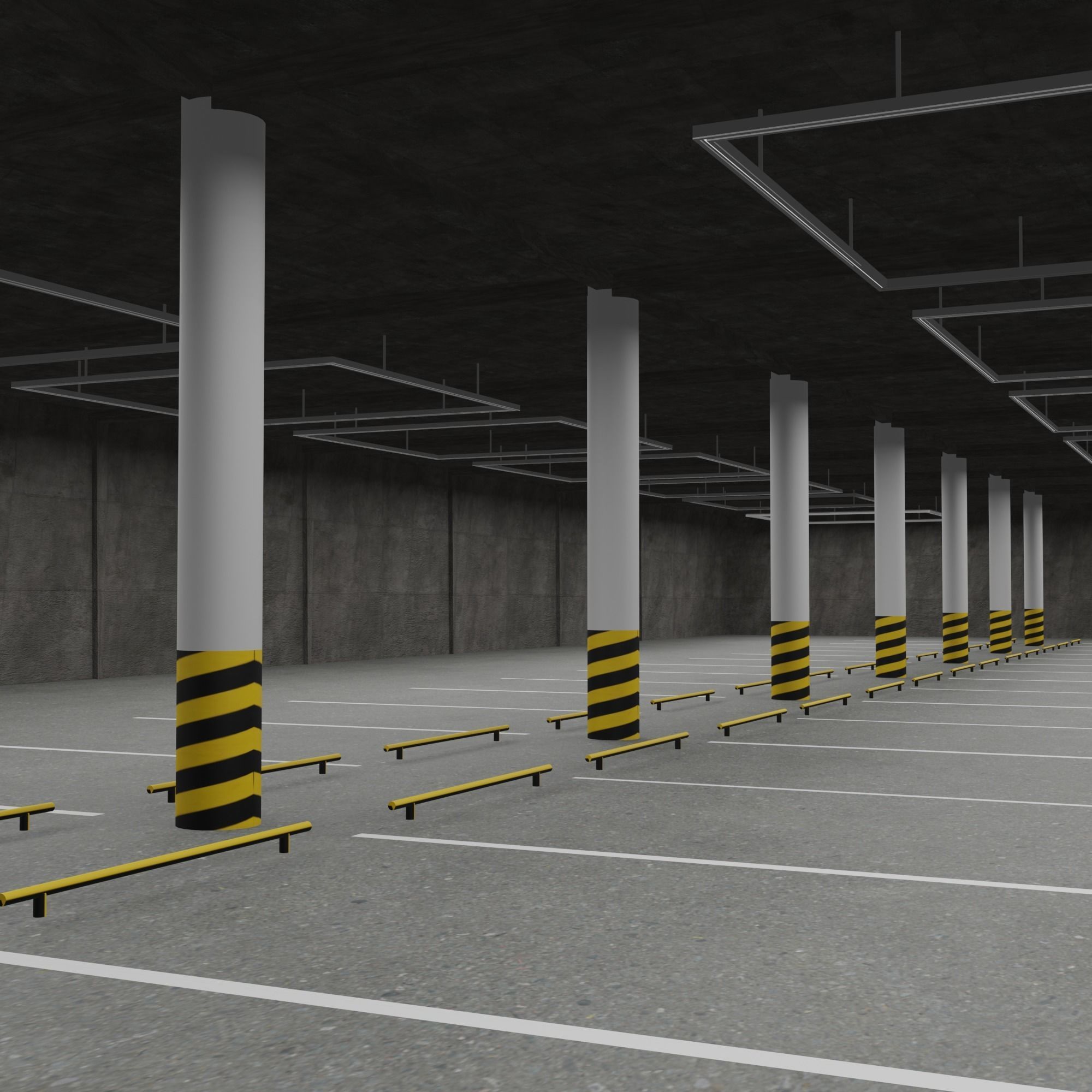 Underground parking 3D model_7