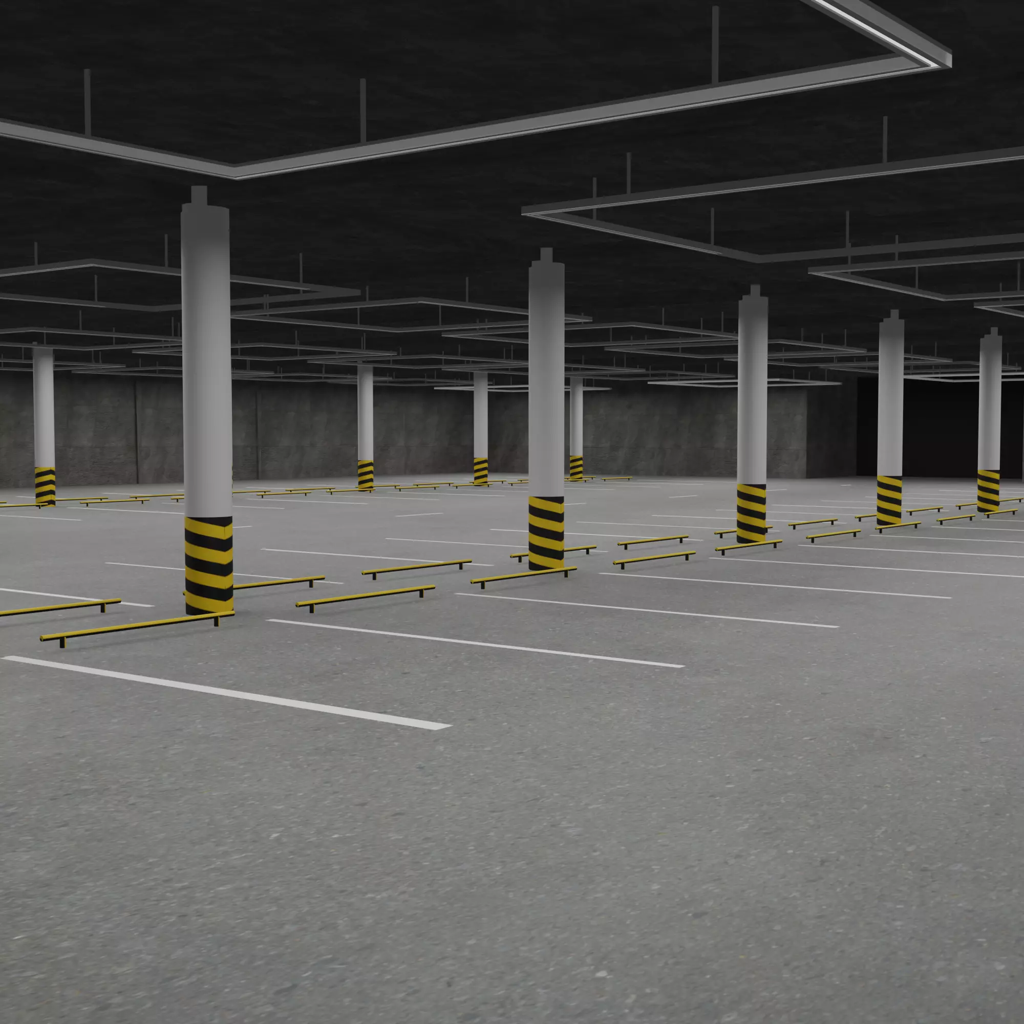 Underground parking 3D model_0