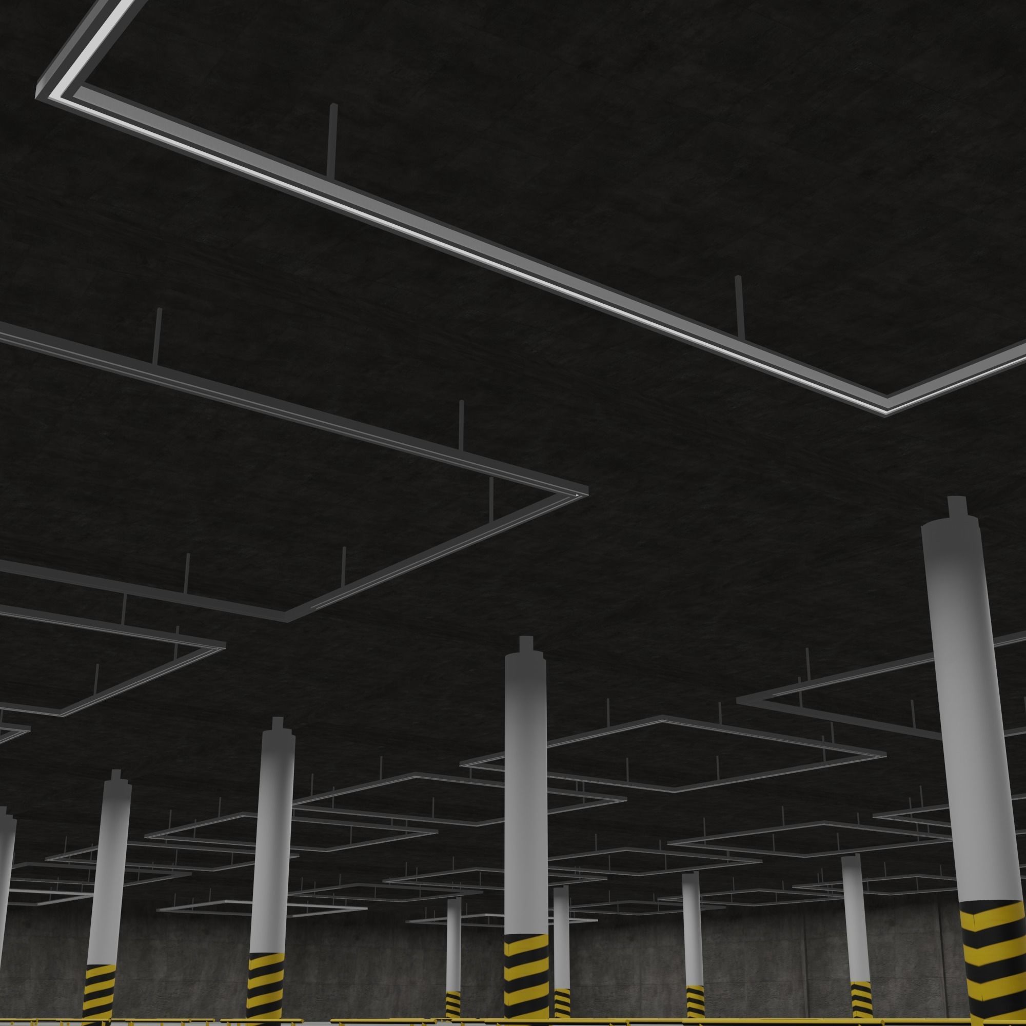 Underground parking 3D model_1