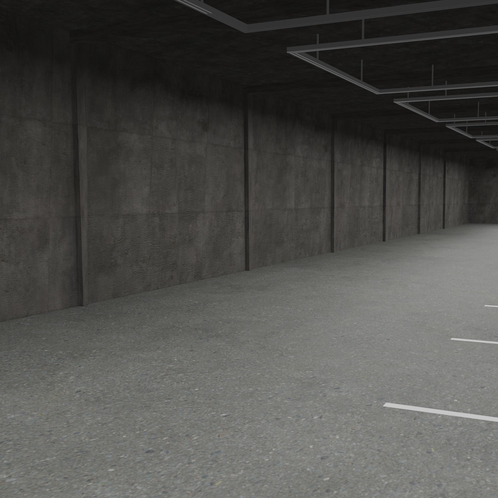 Underground parking 3D model_6