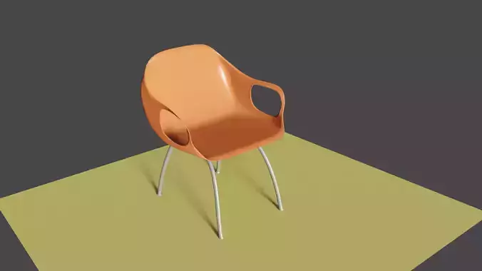 Chair orange on mat