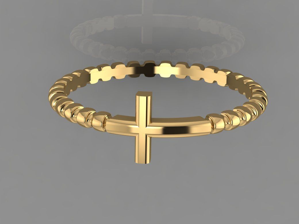 Cross Ring 3D print model_3