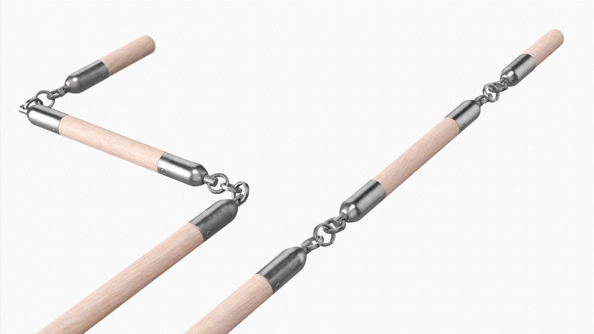 Flail three sectional short 3D model_1