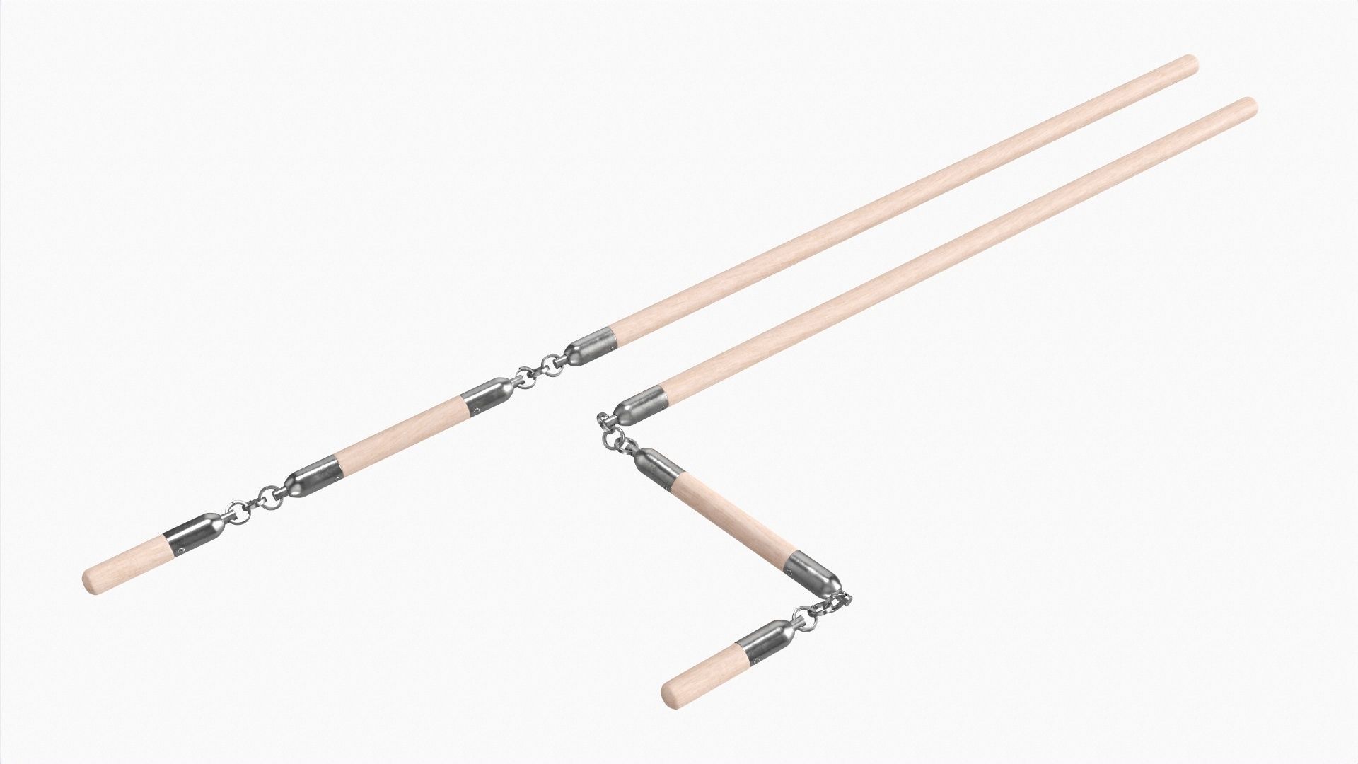 Flail three sectional short 3D model_2