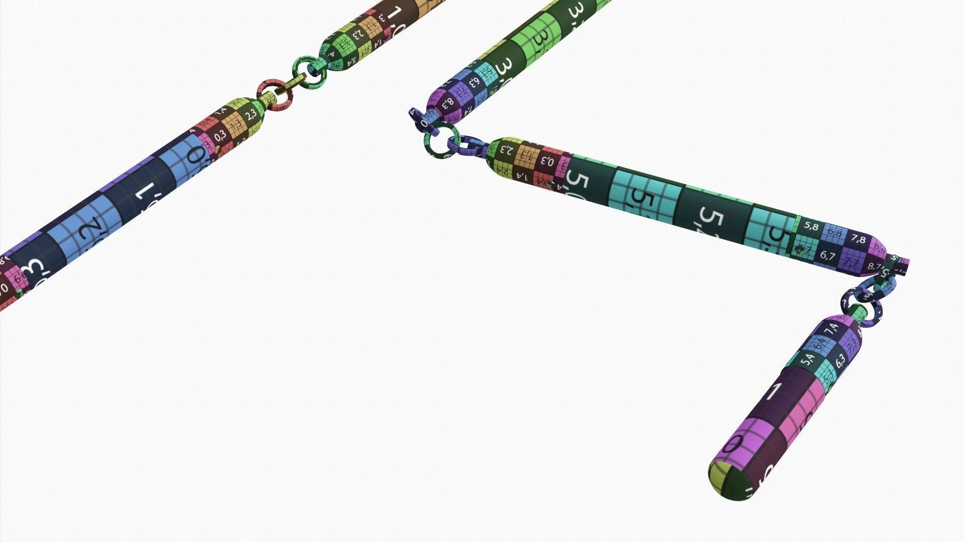 Flail three sectional short 3D model_8