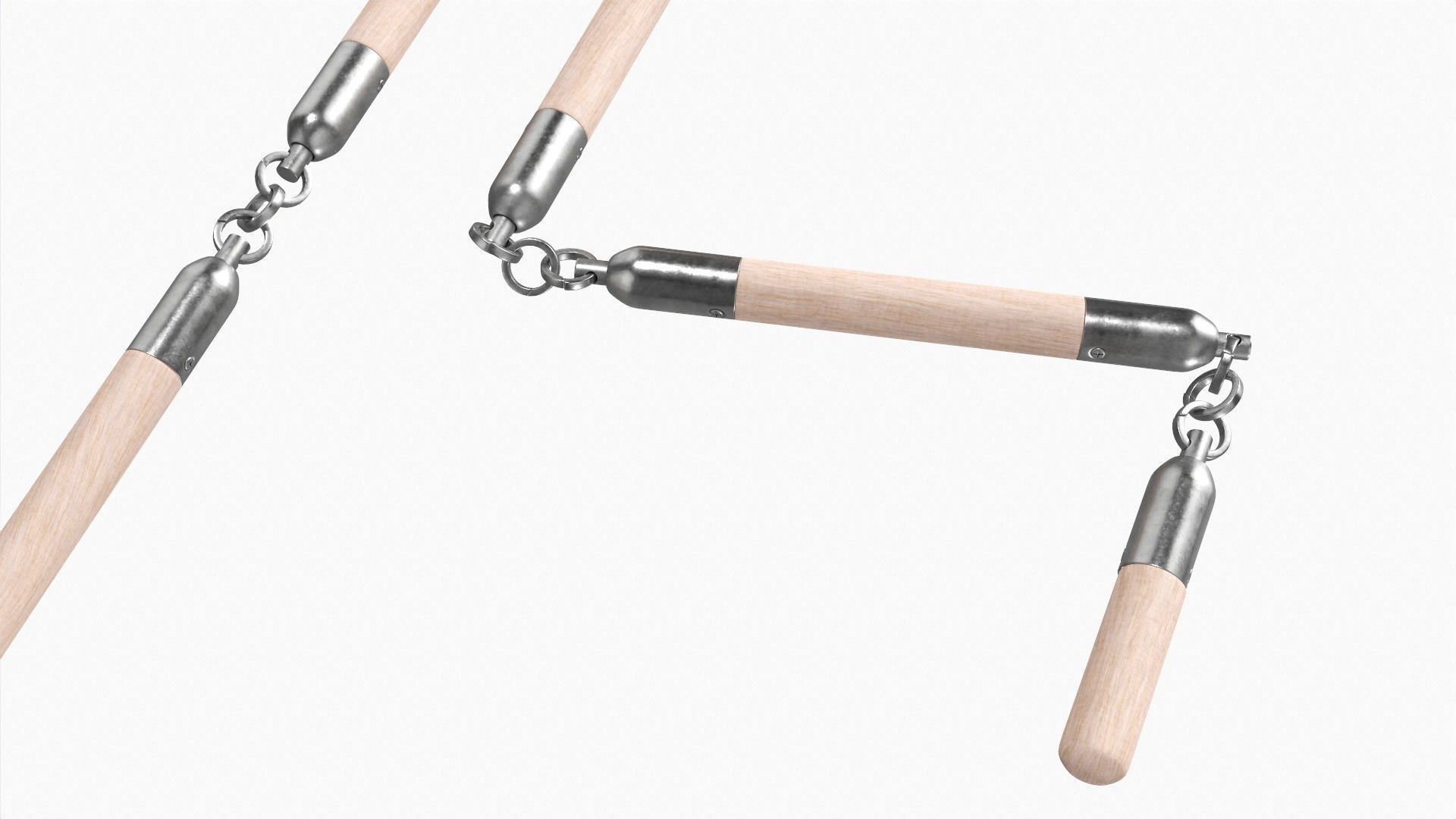 Flail three sectional short 3D model_3