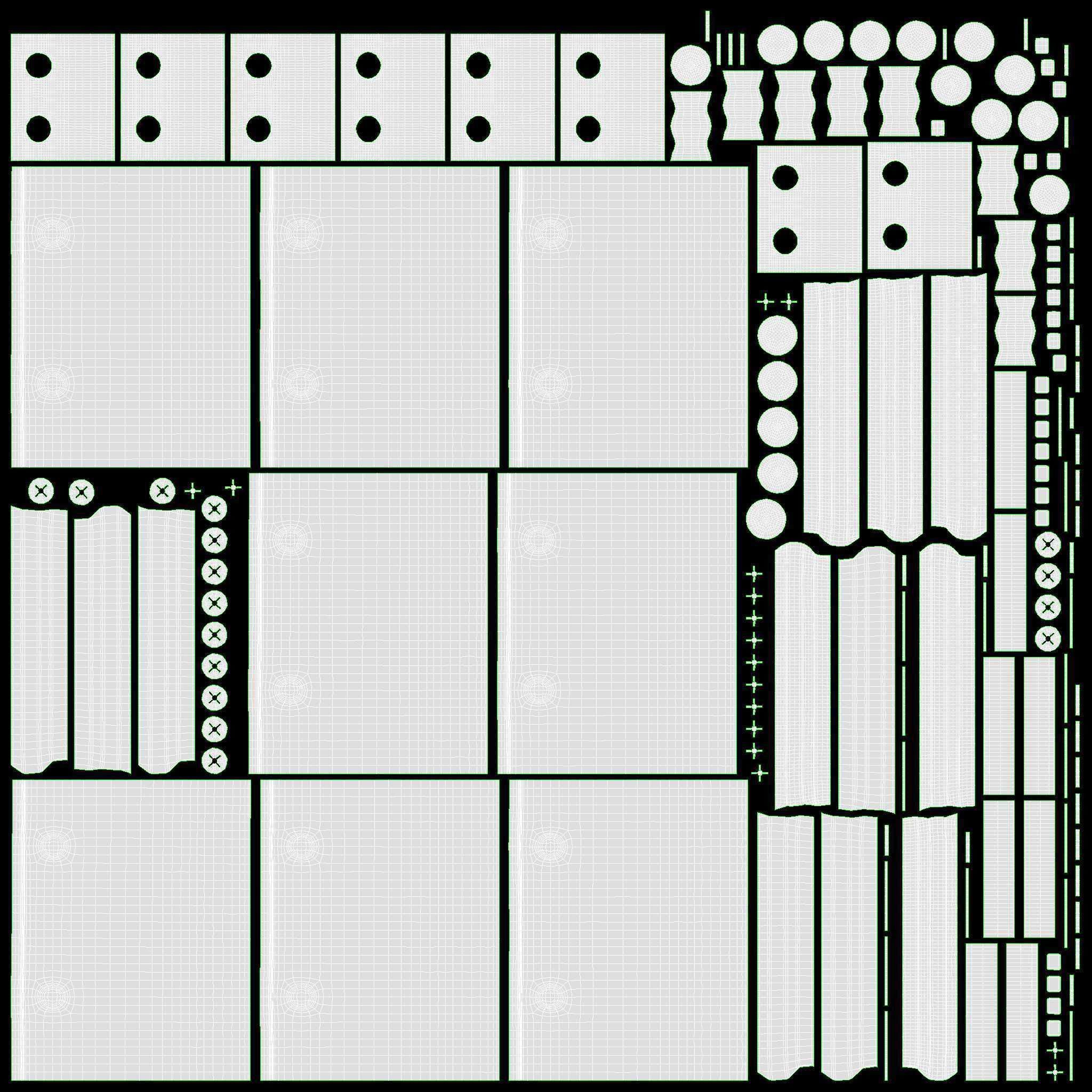 Flail three sectional short 3D model_9