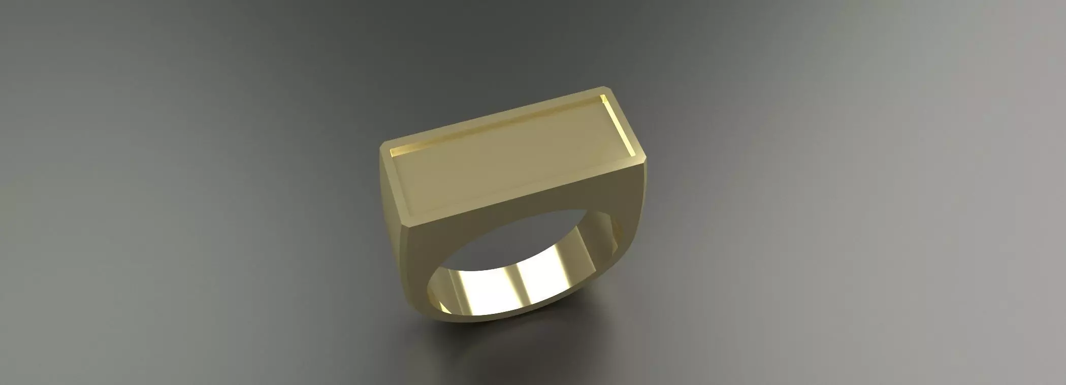 Mens Rectangular Ring Gold Platinum Silver Jewelry 3D print model