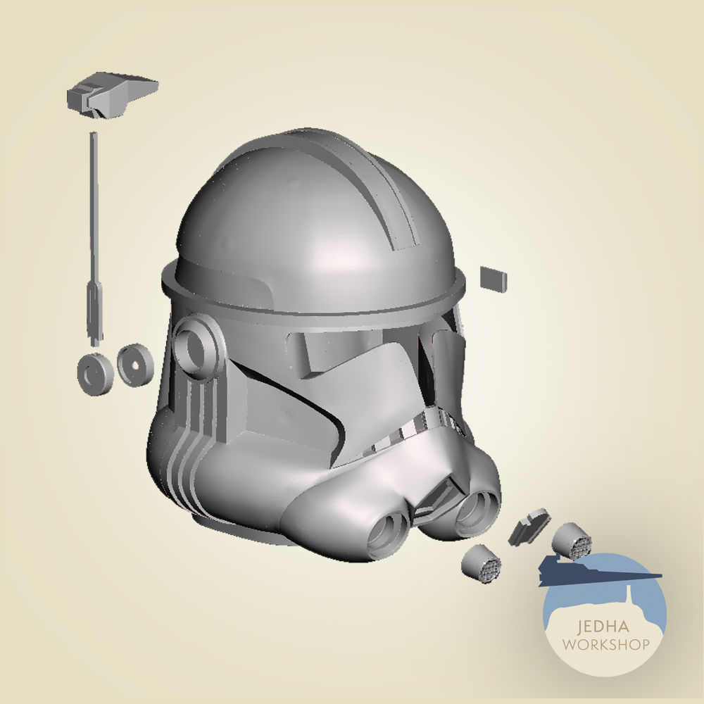 Star Wars Arc Trooper Phase II Helmet 3D Print File 3D print model_5