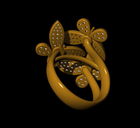 Butterfly Ring 3D print model_1