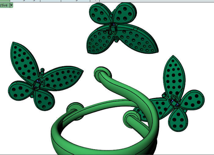 Butterfly Ring 3D print model_4
