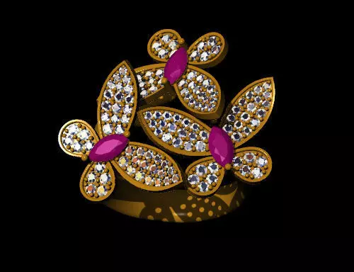 Butterfly Ring 3D print model_0