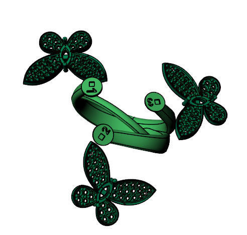 Butterfly Ring 3D print model_5