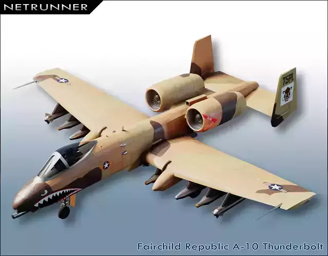Fairchild Republic A-10 Thunderbolt Low-poly 3D model