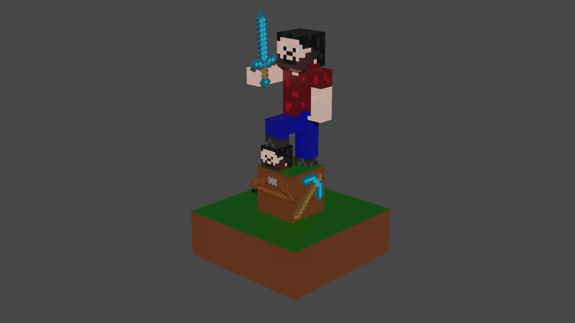 The ninecraft model I prepared for 3d printing Free 3D print model