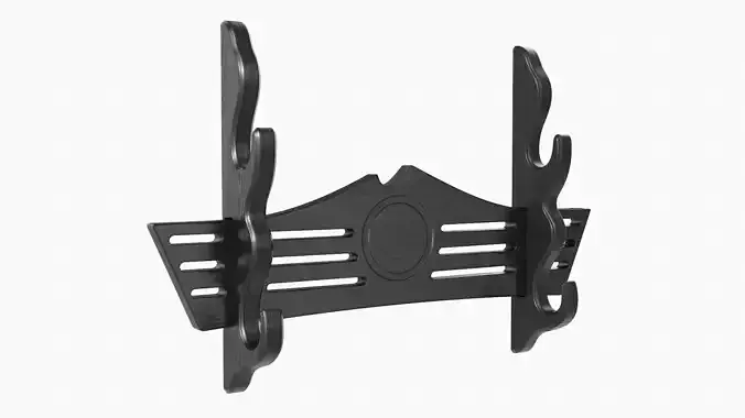 Katana stand 02 wooden black