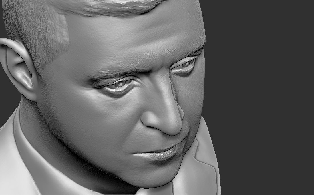 Volodymyr Zelensky bust for 3D printing 3D print model_19