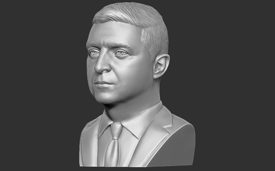 Volodymyr Zelensky bust for 3D printing 3D print model_2