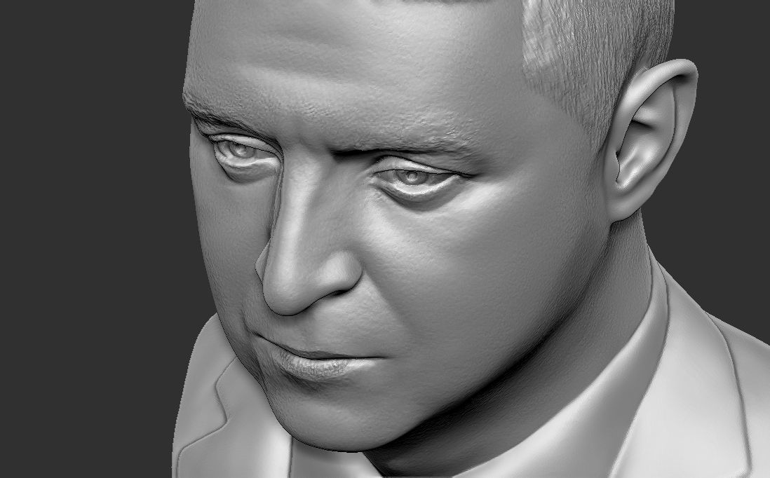 Volodymyr Zelensky bust for 3D printing 3D print model_18