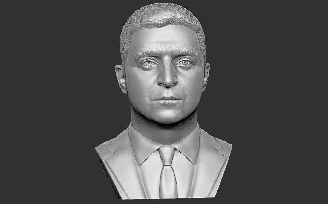 Volodymyr Zelensky bust for 3D printing 3D print model_12