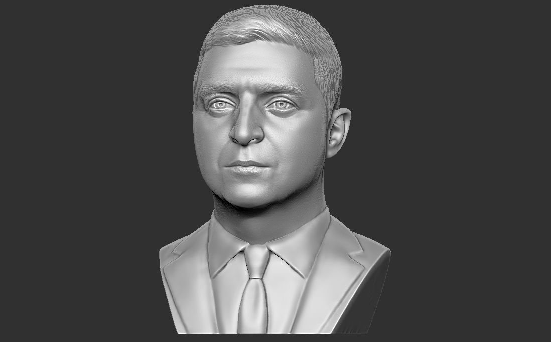 Volodymyr Zelensky bust for 3D printing 3D print model_1