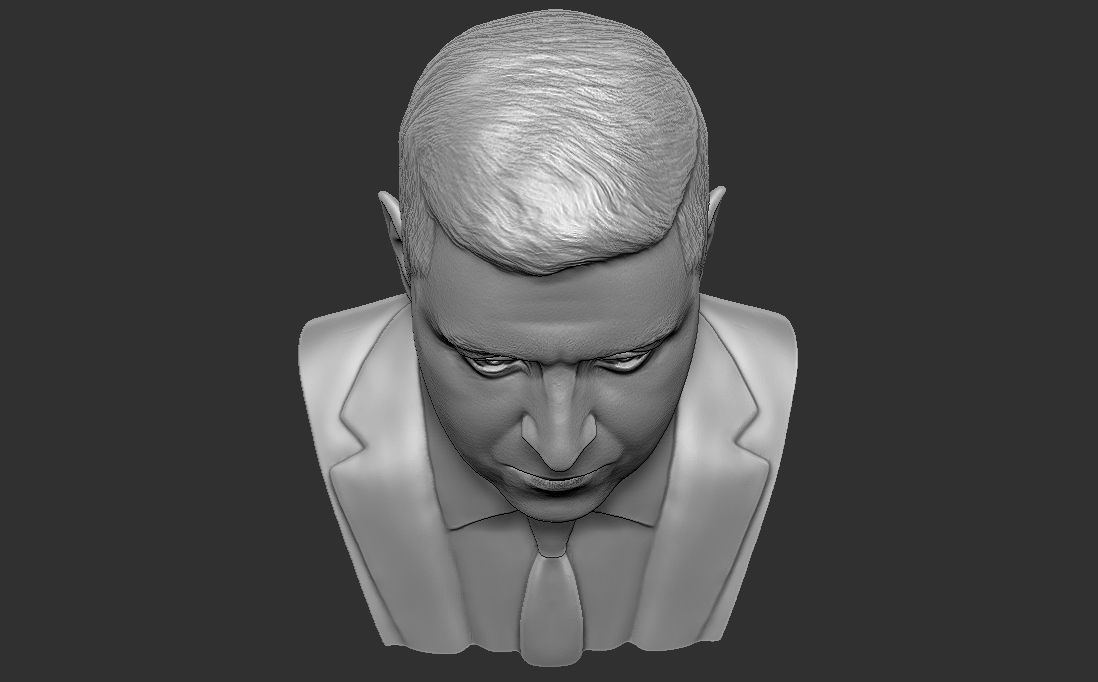 Volodymyr Zelensky bust for 3D printing 3D print model_22