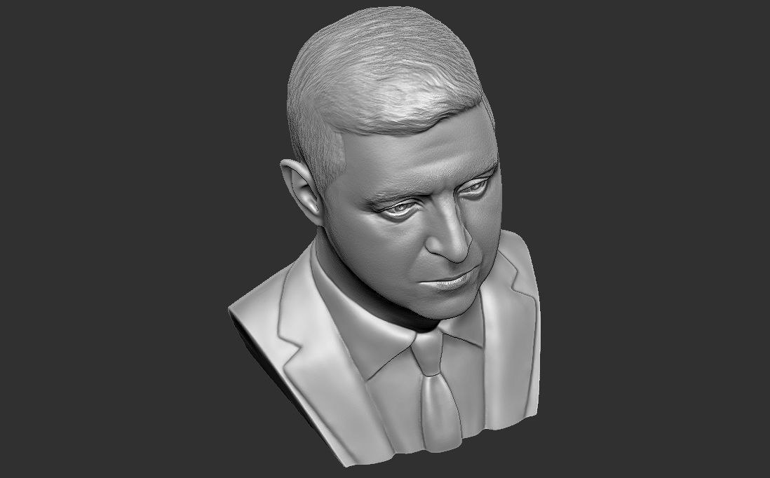 Volodymyr Zelensky bust for 3D printing 3D print model_20