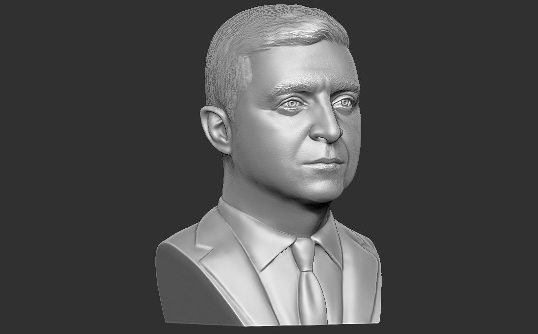 Volodymyr Zelensky bust for 3D printing 3D print model_10