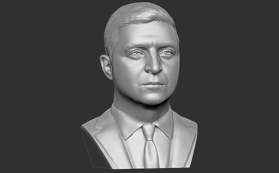 Volodymyr Zelensky bust for 3D printing 3D print model_11
