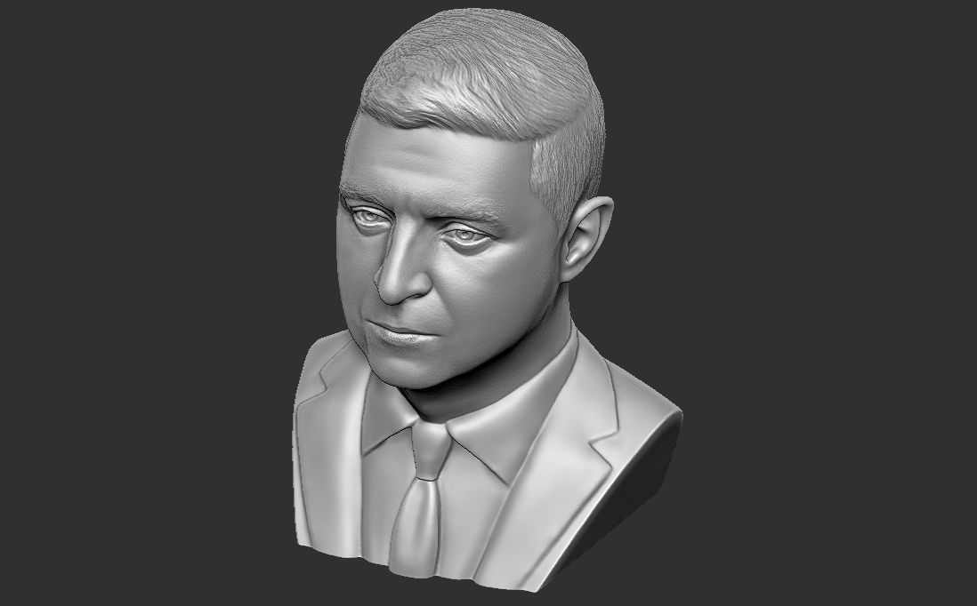 Volodymyr Zelensky bust for 3D printing 3D print model_21