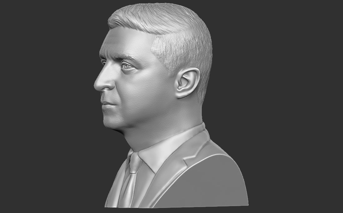 Volodymyr Zelensky bust for 3D printing 3D print model_3