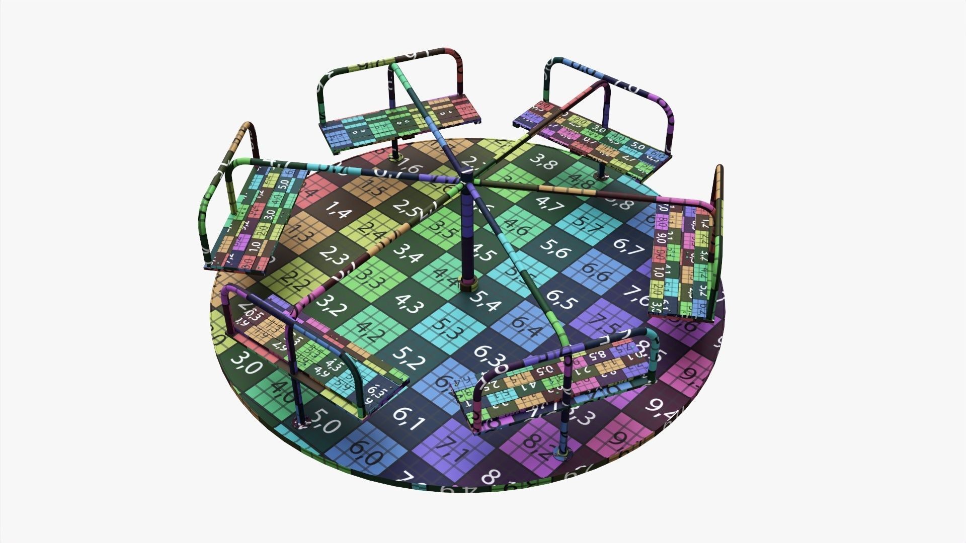 Merry-go-round carousel 05 3D model_7
